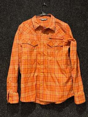 Stio Men's Eddy Long Sleeve Plaid Western Shirt - Orange/Yellow